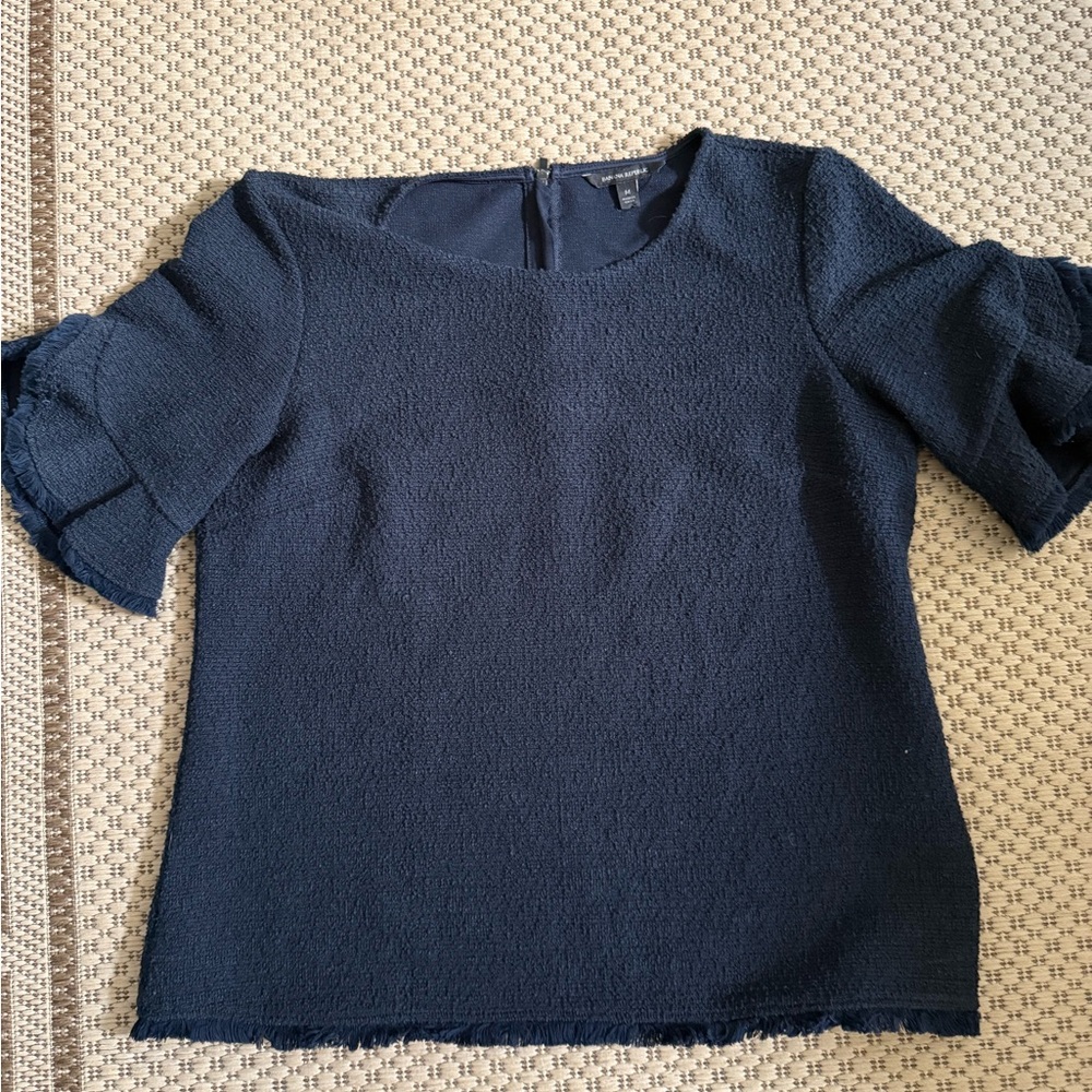 Banana Republic Textured Navy Blouse